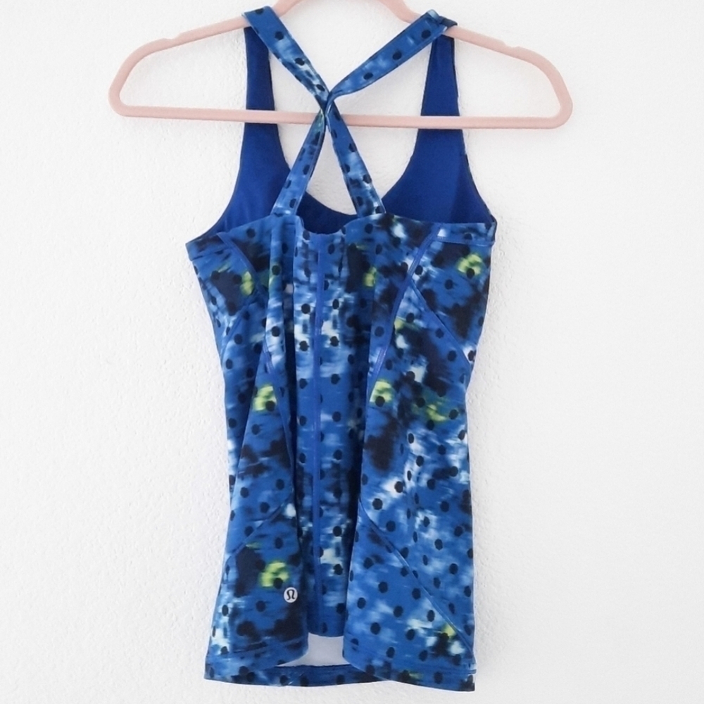 Lululemon Kanto Catch Me Windy Blooms Polka Dot Blue Tank 6 - Picture 4 of 6
